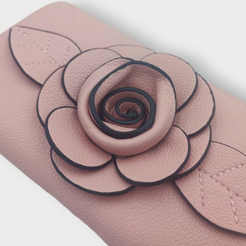 Světle růžová peněženka Flower